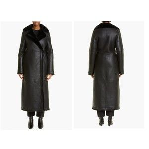 Saks Potts Women's Black Mary Genuine Shearling Wrap Coat